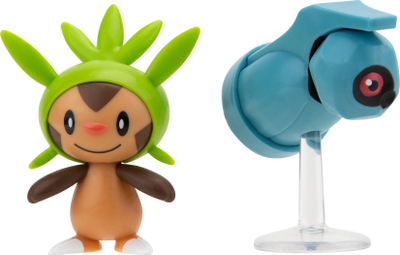 Set figurina Pokemon Battle Figure, Chespin dhe Beldum, për kalamojë, shumëngjyrësh