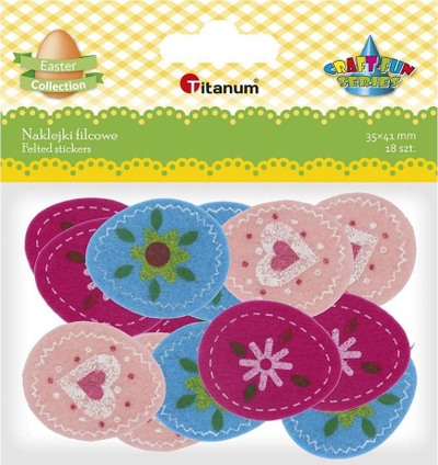 Stikerë dekorativë Titanum Felt, set 18 copë, ngjitës, shumëngjyrësh