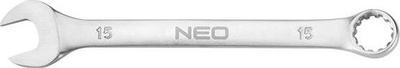 Çelës kombinues Neo Open-end ring spanner 15 x 190 mm, çelik CrV, përfundim satin