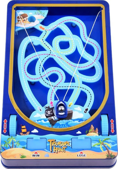 Lojë tavoline Treasure Hunt GR0504, labirint me top metalik, 23.5 x 14.5 cm, blu
