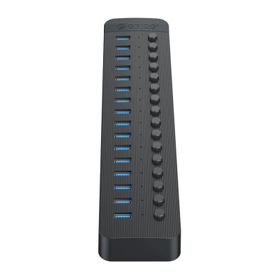 Hub USB Orico CT2U3-16AB, 16 porta USB-A 3.0, me çelësa më vete për çdo port, ngjyrë e zezë