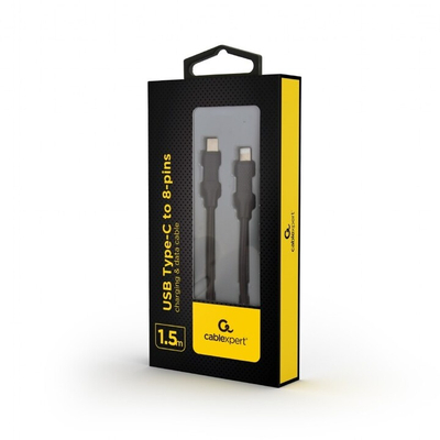 Кабел USB-C Gembird CABLEXPERT - Lightning, data, 1,5m, црна