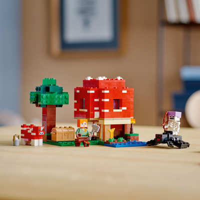 Set Lego Minecraft The Mushroom House 21179, për kalamaj 8+, i kuq