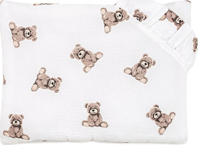Jastëk museline për kalamaj Muslin Pillow Bears, 35x45 cm, pambuk 100%, shumëngjyrësh
