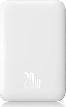 Baseus Magnetic Mini Безжичен Power Bank, 6000 mAh, 20W, White