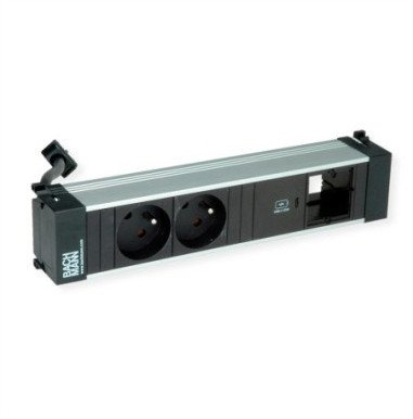 Prizë shumëfishe Bachmann Power Frame M 916.531, 2x UTE, USB C 30W, gri