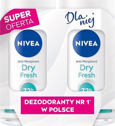 Deodorant roll on Nivea Dry Fresh, duopak 2x50ml