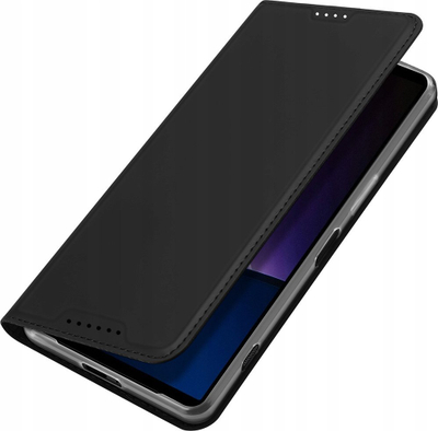 Kllëf telefoni Dux Ducis Skin Pro për Sony Xperia 1 VI, me kapak palosës, i zi