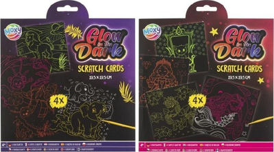 Karta gërvishtëse Grafix Scratch Cards, ndriçuese në errësirë, set kreativ, shumëngjyrëshe