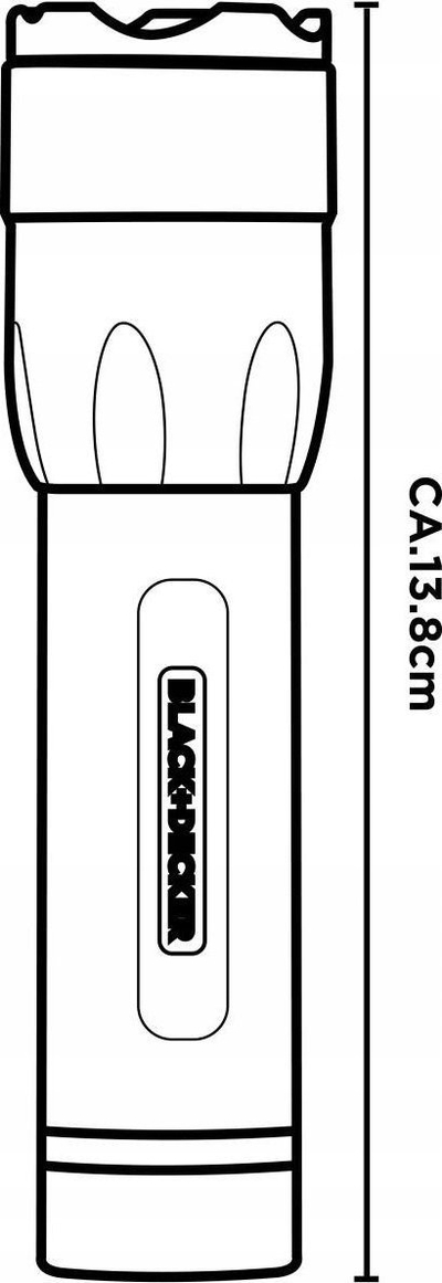 Dritë dore taktike Black+Decker, LED 3W, 120 lumens, ngjyrë e zezë