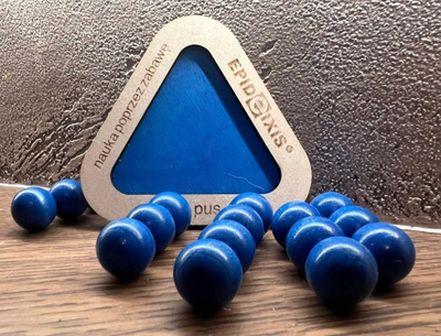 Puzzle druri Epideixis Logical Pyramid, lojë logjike 3D, bazë trekëndore, blu