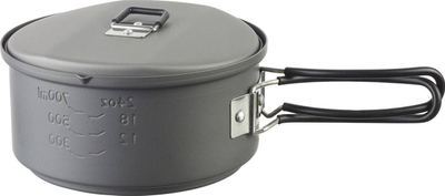 Сет за готвење за кампување Esbit Solid Fuel Cookset, алуминиум 1000ml, сив