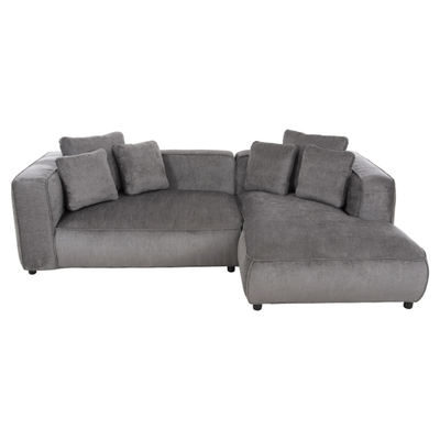 Divan-Shtrat 3-ulëse Grace djathtas 252×105–160×70–90 Hcm (HM3280.03R), gri