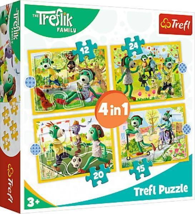 Puzzle Trefl 4in1 The Treflik Family, 12/15/20/24 copë