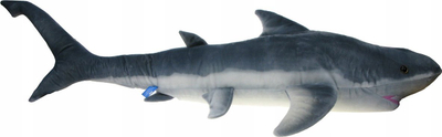 Lodër pelushi Shark, peshkaqen 130cm, gri