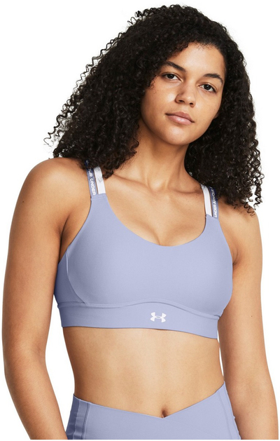 Bustier sportive Under Armour Infinity 2.0 Mid Rib, për gra, madhësia M, blu celeste e bardhë