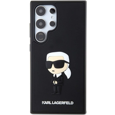 Maskë telefoni Karl Lagerfeld Rubber Ikonik KLHCS24L3DRKINK, për Samsung S24 Ultra, e zezë