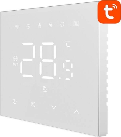 Termostat i mençur Avatto WT410-BH-3A-W, WiFi, për bojler 3A, i bardhë