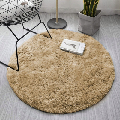Tapet rrumbullak Strado Round Shaggy, 160x160 cm, 3.5 cm i trashë, bej i çelët