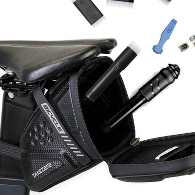 Çantë selje biçiklete Takezero Saddle Bag, e papërshkueshme nga uji, e zezë