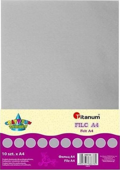 Fleta felt Titanum A4, set 10 copë, gri
