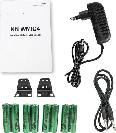 Sistem mikrofonësh pa tel NN WMIC4, 4 kanale UHF, me 3 mikrofona dore edhe headset, i zi