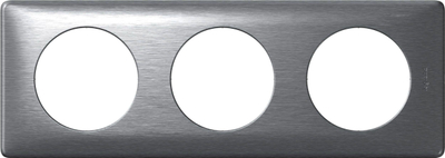 Kornizë 3-vendëshe Legrand Celiane 068923, alumini, metalike, gri