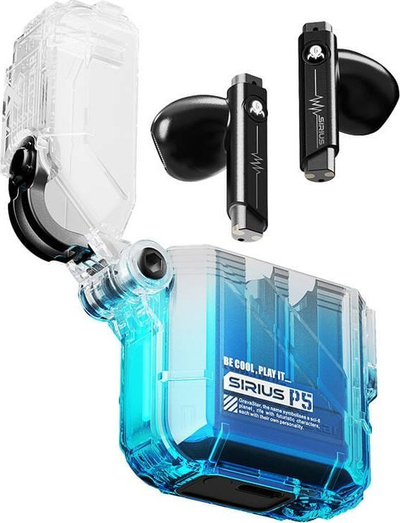 Kufje pa tela Gravastar Sirius P5 TWS, Bluetooth, me kuti karikimi, blu