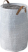 Shportë rrobash Wenko Geo Laundry Bin, 75L, me doreza PU, me model gri me të bardhë
