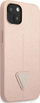 Mbrojtëse telefoni Guess Saffiano Triangle Logo për iPhone 14 Plus 6.7", kasë e fortë, rozë