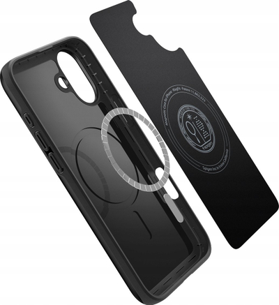Mbrojtëse telefoni Spigen Thin Fit MagSafe, për iPhone 16, ultra e hollë, e zezë