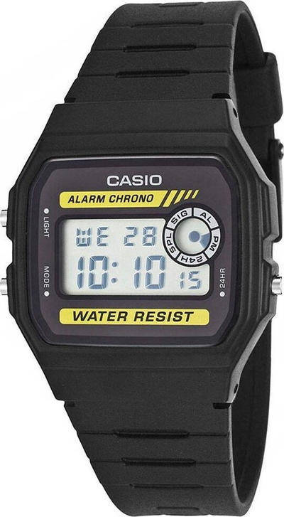 Orë digjitale Casio F-94WA-9 për meshkuj, kronometër, rezistencë ndaj ujit, blu