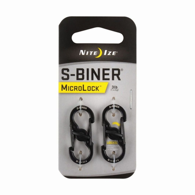 Karabinë Nite Ize S-Biner MicroLock, çelik inoks, 2 copë, e zezë