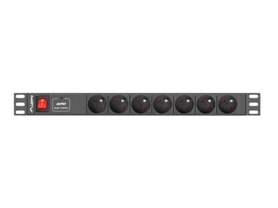 Listelë energjie Lanberg PDU-07E-0200-IEC-BK, 19" 1U, 7x 230V, e zezë