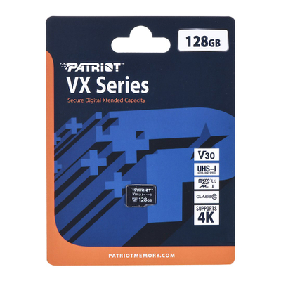 Kartë memorie Patriot VX Series MicroSDXC, 128GB, UHS I Class 10, e zezë