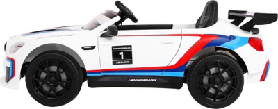 Makina elektrike Ramiz BMW M6 GT3, 131 cm, deri 30 kg, e bardhë