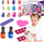 Set manikyri për kalamaj Nail Making Set Stickers Tips Polishes, me llak thonjsh, me ngjitëse zbukuruese, shumëngjyrësh