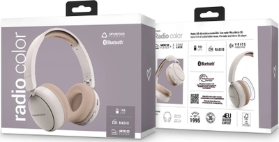 Kufje pa tela Energy Sistem Radio Color, over ear, me mikrofon, bezhë
