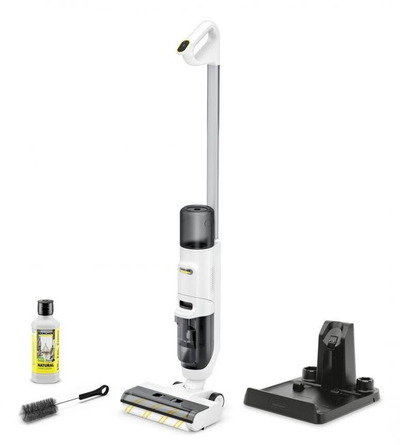 Mop elektrik Kärcher FCV 3 Extra+, me thithje, me bazë karikimi, i bardhë