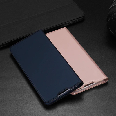 Mbulesë telefoni Dux Ducis Skin Pro Series për Xiaomi 12 Pro, lëkurë PU, me stand dhe xhep kartash, blu e errët