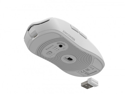 Maus gaming Genesis Zircon 550, 10000 dpi, Bluetooth, i bardhë