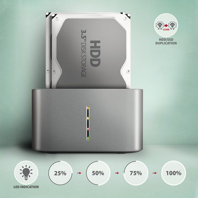 Docking station për HDD SSD Axagon ADSA-DC, USB 3.2 Gen 1, 2x SATA 6G, i zi