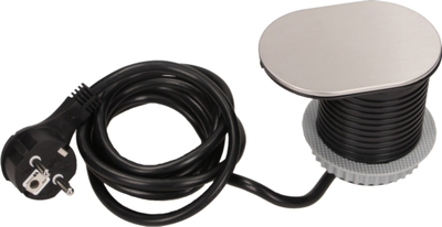 Prizë e fshehur Orno, 1x 230V me tokëzim, USB 5V 2.4A, inoks e zezë