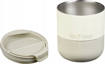 Gotë termale Klean Kanteen Rise Lowball 10oz, çelik inoks, kapak Flip Lid, e bardhë Tofu