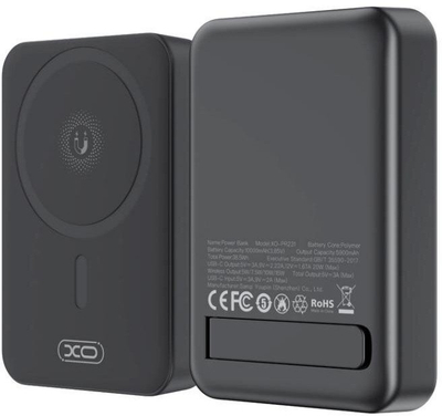 Powerbank XO PB225, 10000mAh, magnetik me karikim wireless, i zi