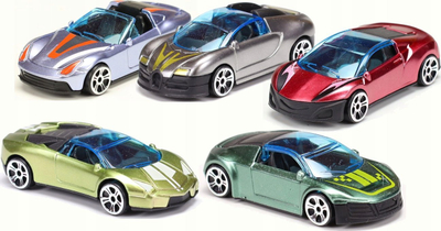 Set lodrash me makina Metal Cars 1:64, 5 copë, metal