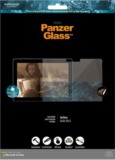 Mbrojtës ekrani PanzerGlass për Microsoft Surface Go 4 3 2, xham i temperum, transparencë e lartë