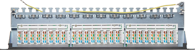 Panel patch Delta PP-24/RJ6-C/FTP, 24 porta RJ-45, Cat.6, 1U, ngjyrë e zezë
