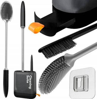 Set furçash tualeti DA189, 2 copë, silikoni, i zi