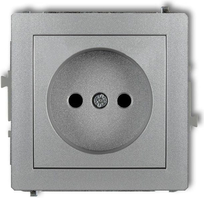 Prizë elektrike Karlik Deco 7DGP-1, njëfishe, me mbrojtje për fëmijë, argjendtë metalike